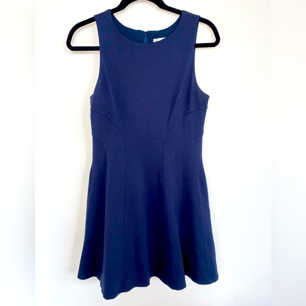 Eliza J Navy Fit & Flare Ponte Dress 10P | Gently Worn